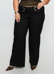 Twinflame Low Rise Hardware Pants Black Curve