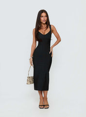 Justina Bandage Midi Dress Black