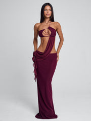 RAER MAXI DRESS BURGUNDY